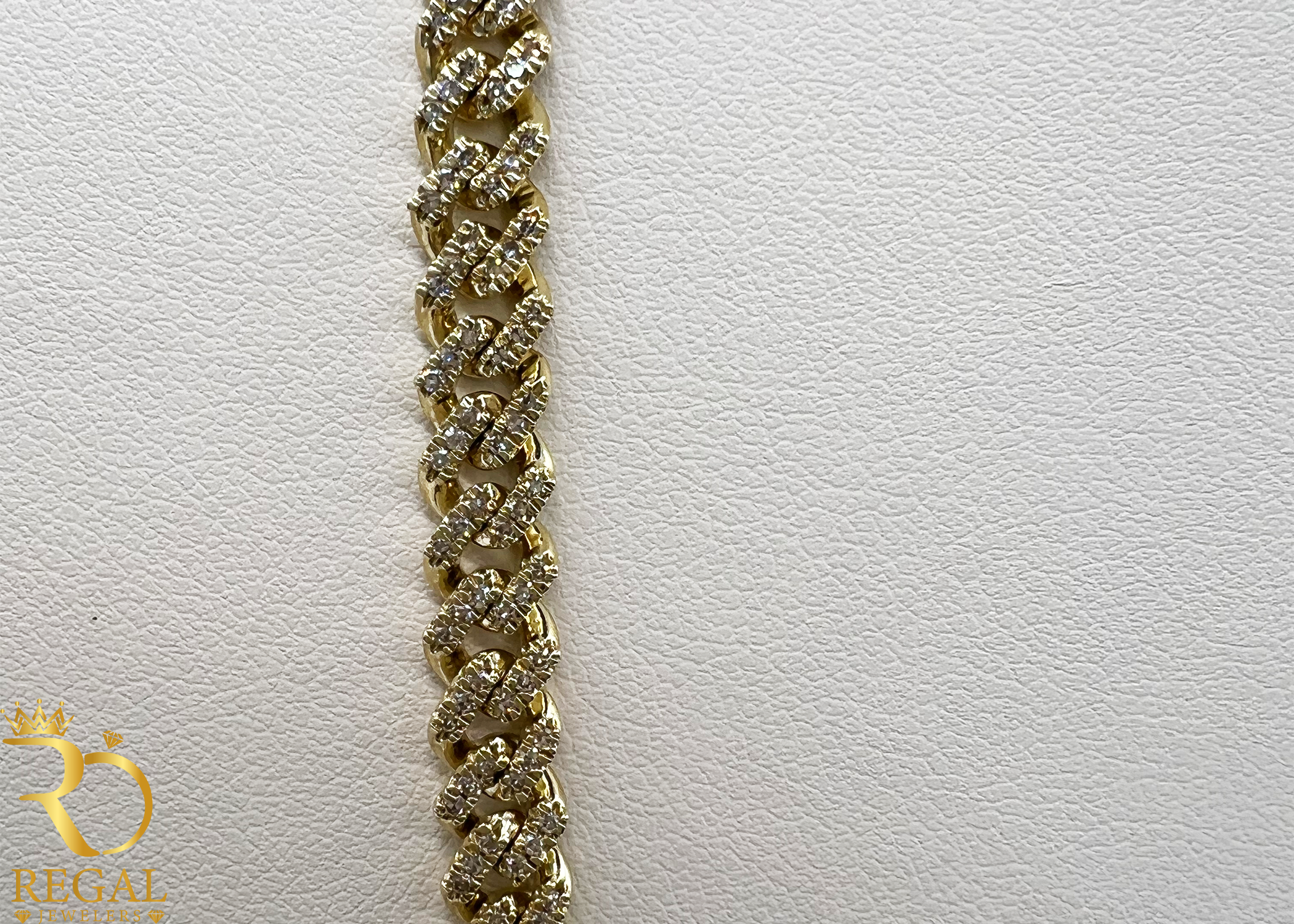 Miami Cuban Solid Chain with Diamonds