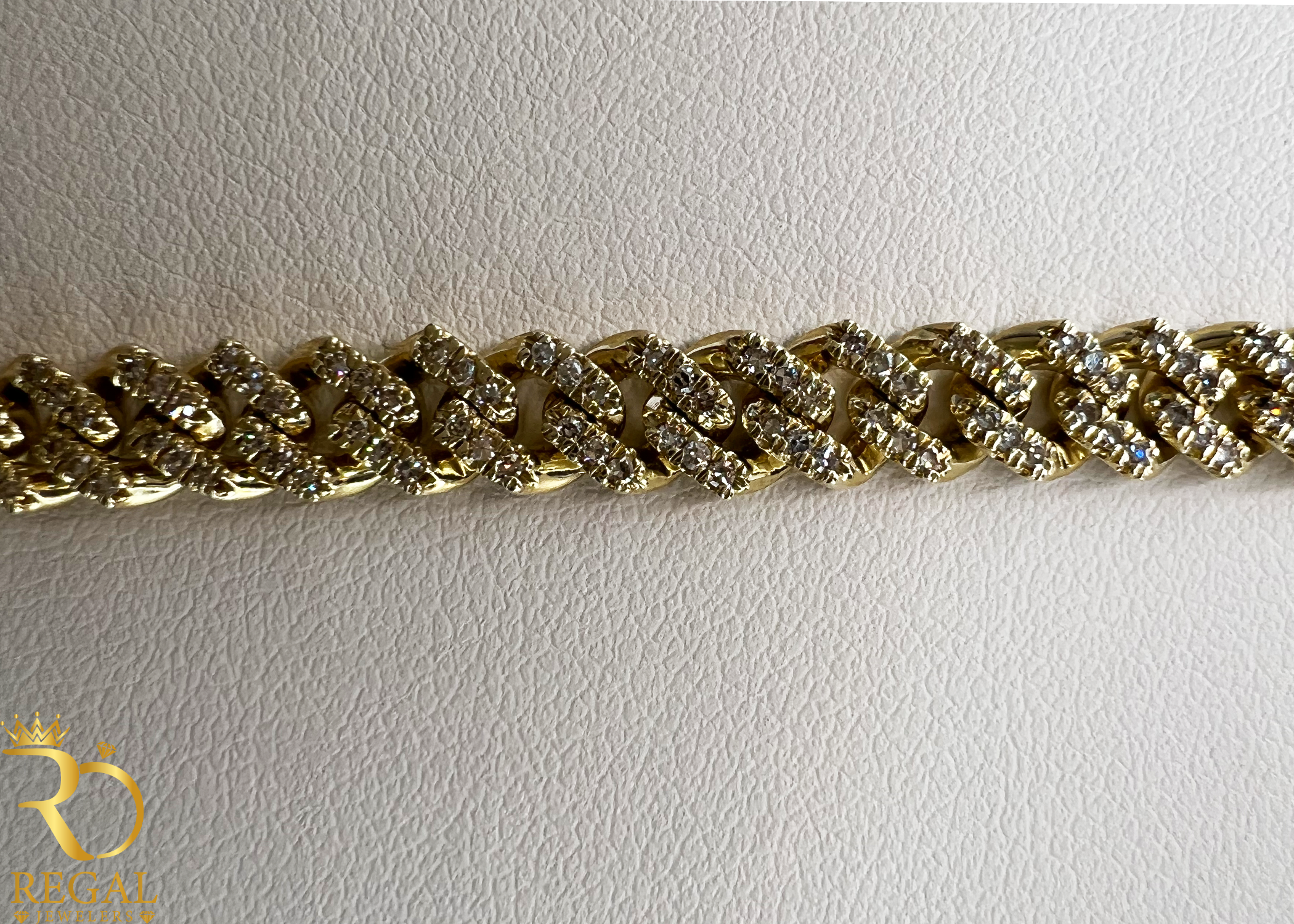 Miami Cuban Solid Chain with Diamonds