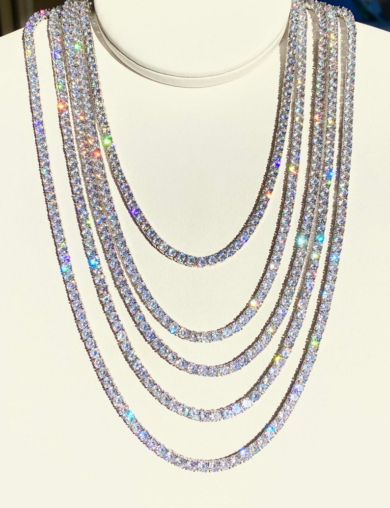 925 Sterling Silver Tennis Chain with CZ stones