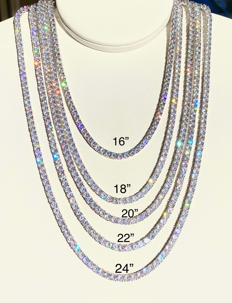 925 Sterling Silver Tennis Chain with CZ stones