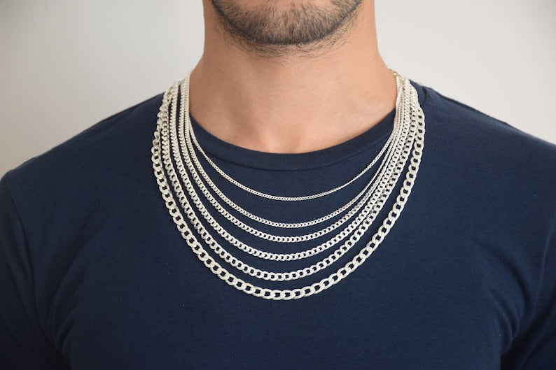 925 Sterling Silver Cuban Link Solid Chain