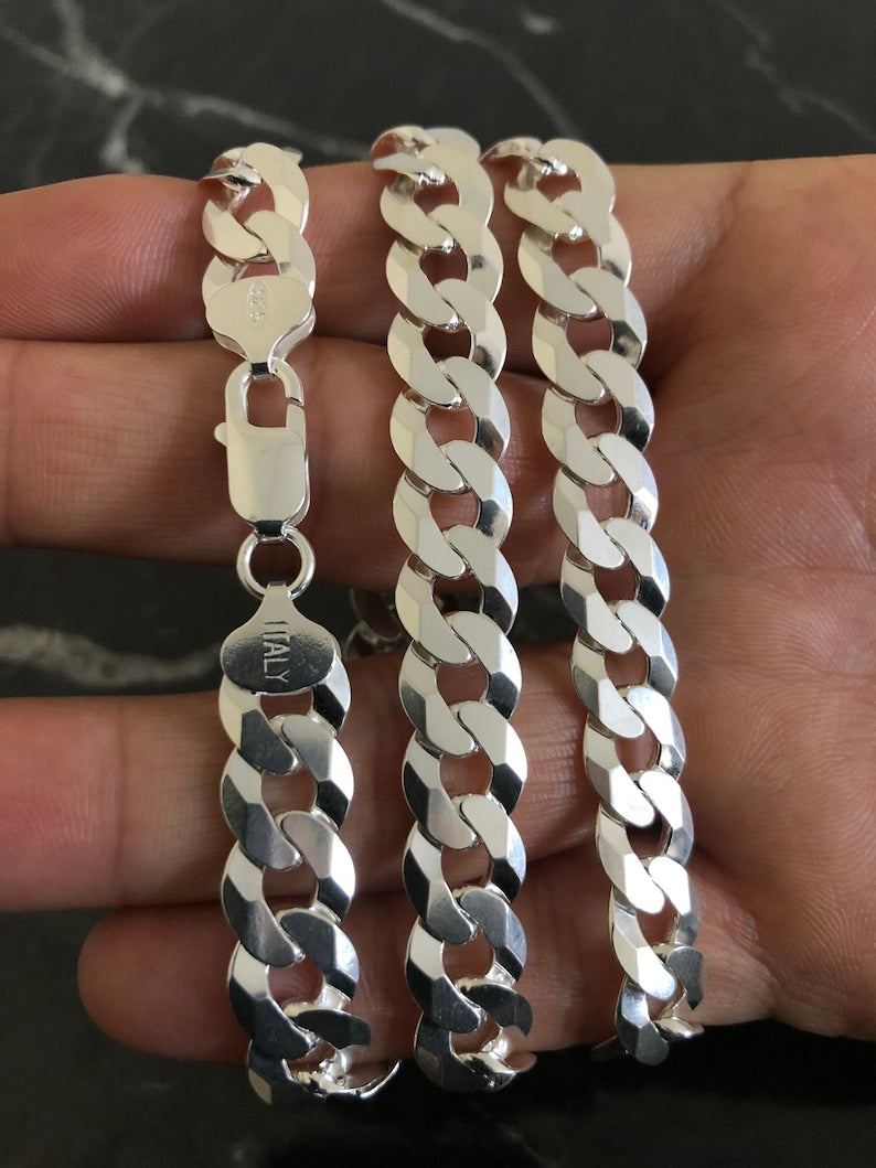 925 Sterling Silver Cuban Link Solid Chain