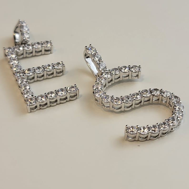 925 STERLING SILVER INITAL CHARMS WITH NATURAL DIAMONDS (CONTACT ON WHATSAPP OR EMAIL US)