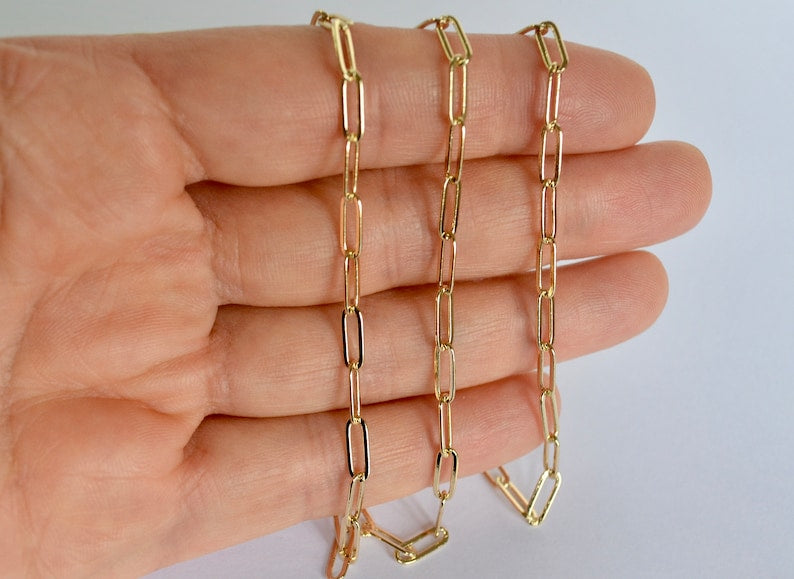 10k Gold Paperclip Necklace