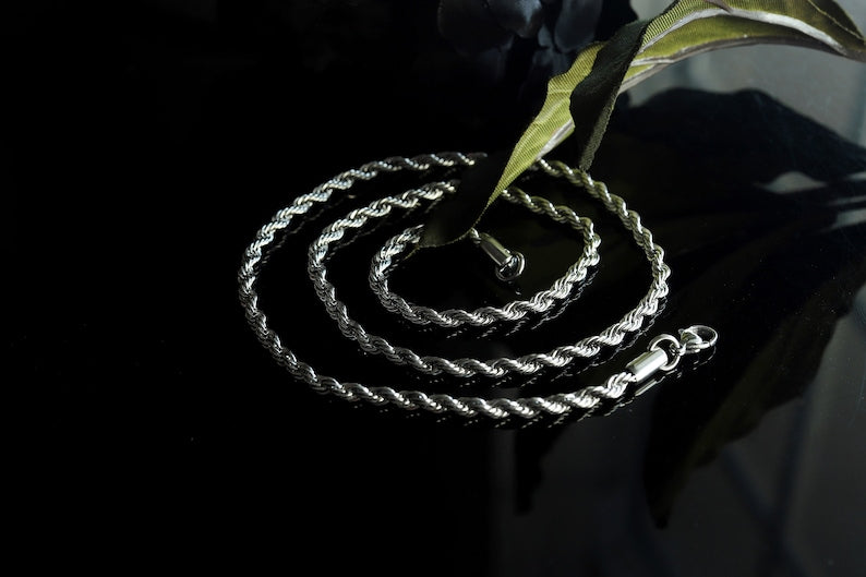 925 Sterling Silver Solid Rope Chain