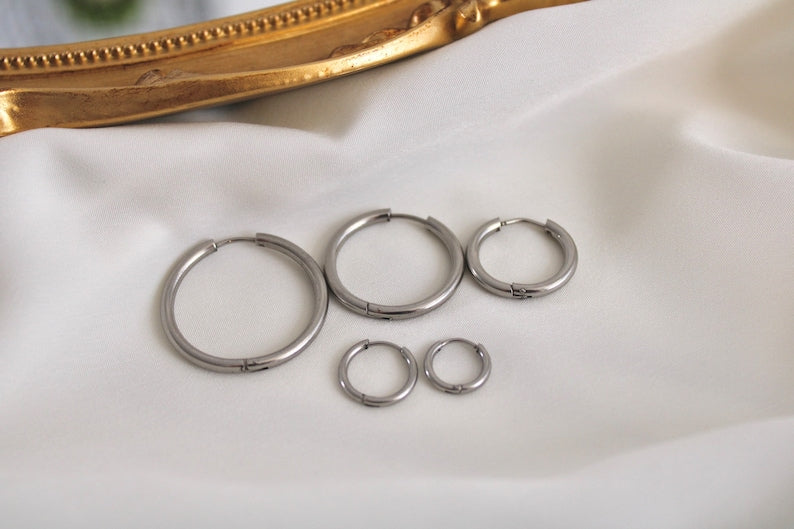 925 Sterling Silver Huggie Hoop Earrings