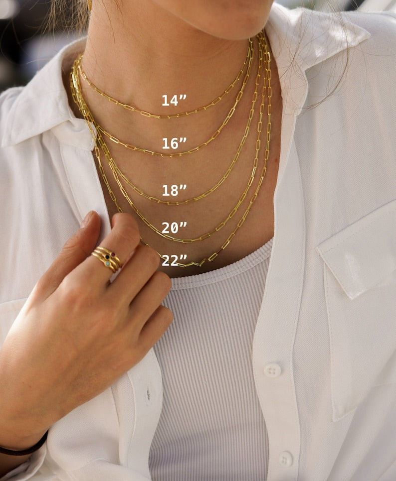 10k Gold Paperclip Necklace