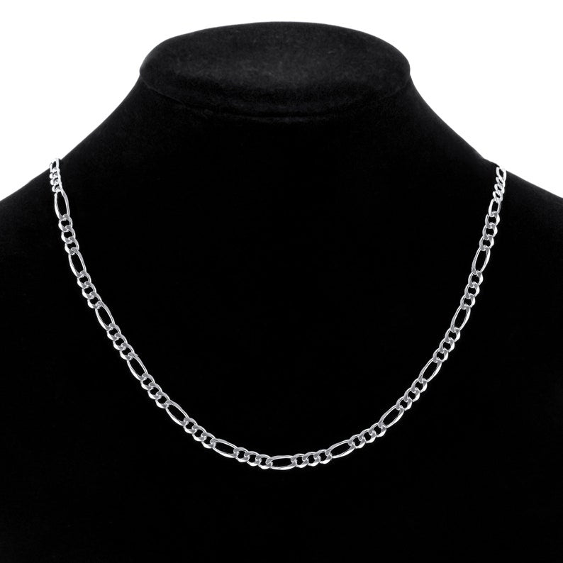 925 Sterling Silver Solid Figaro Chain