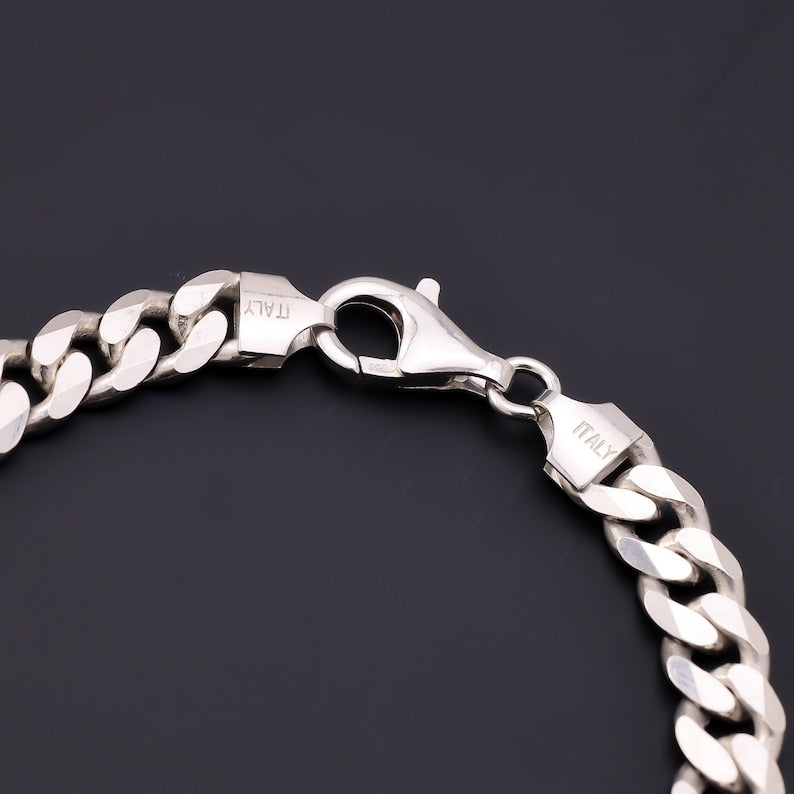 925 Sterling Silver Cuban Link Bracelet