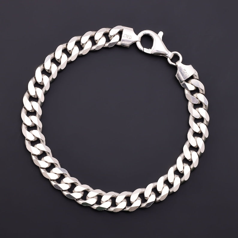 925 Sterling Silver Cuban Link Bracelet