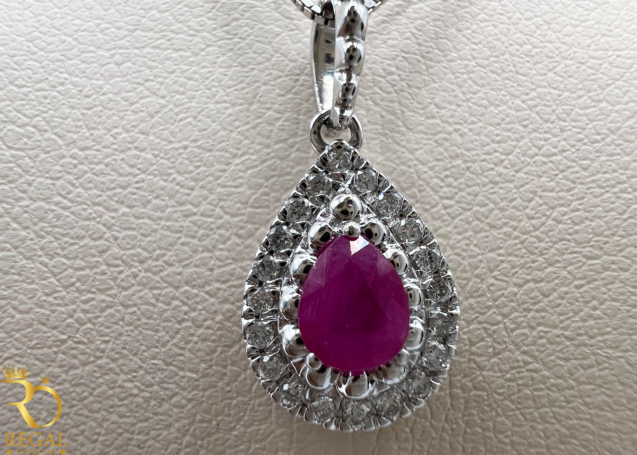 Female Pendant Necklace with Diamonds