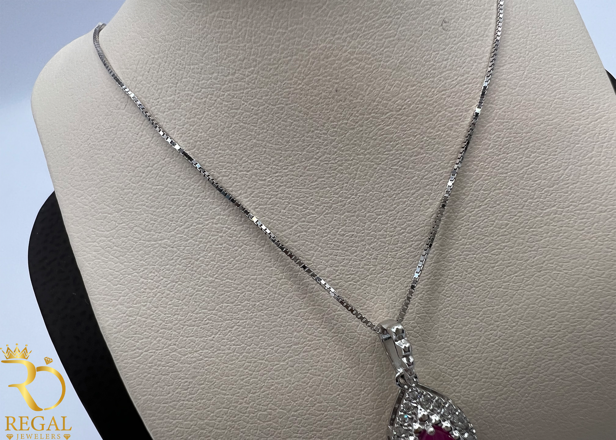 Female Pendant Necklace with Diamonds