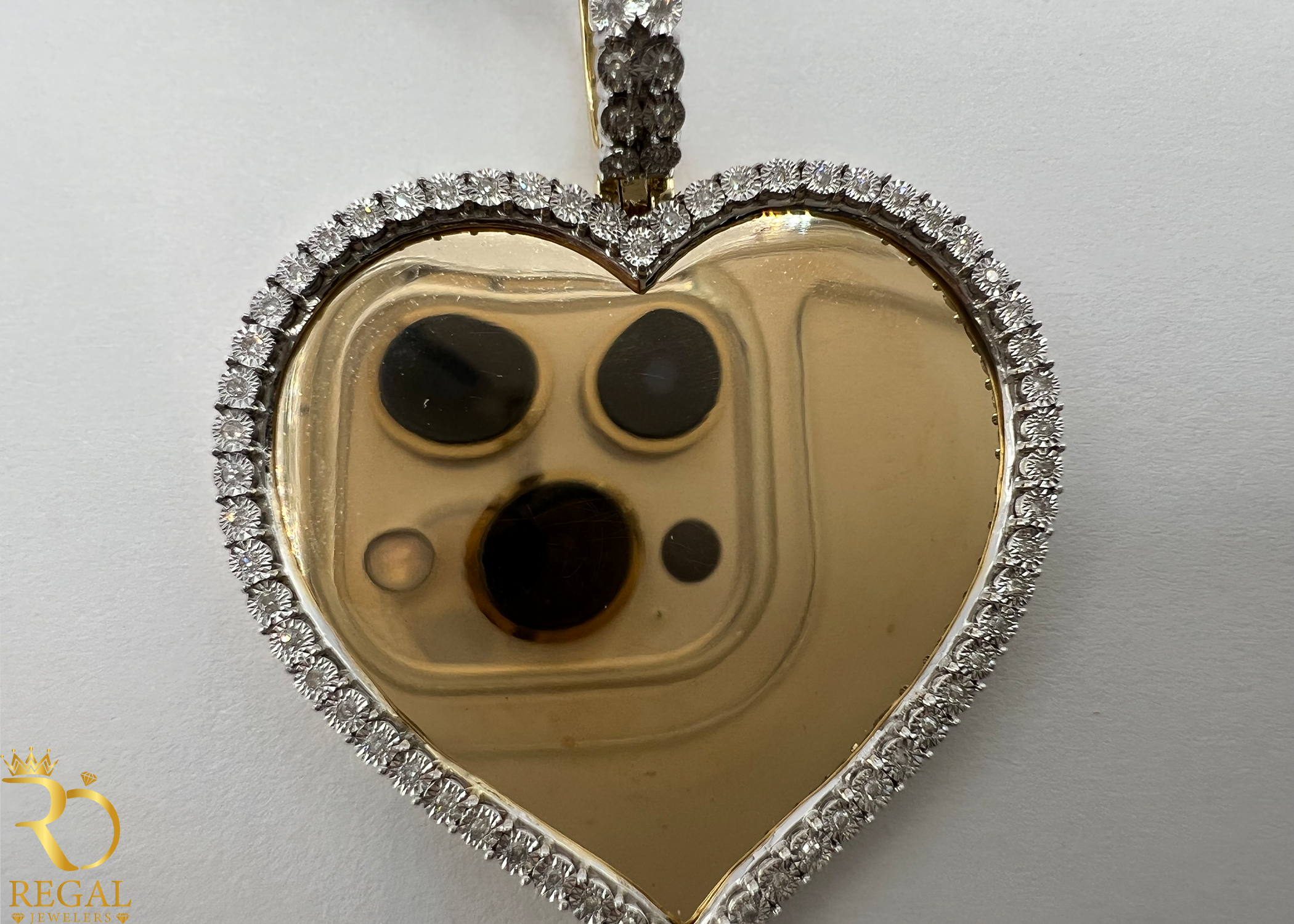 HEART Picture Pendant/Charm with Diamonds