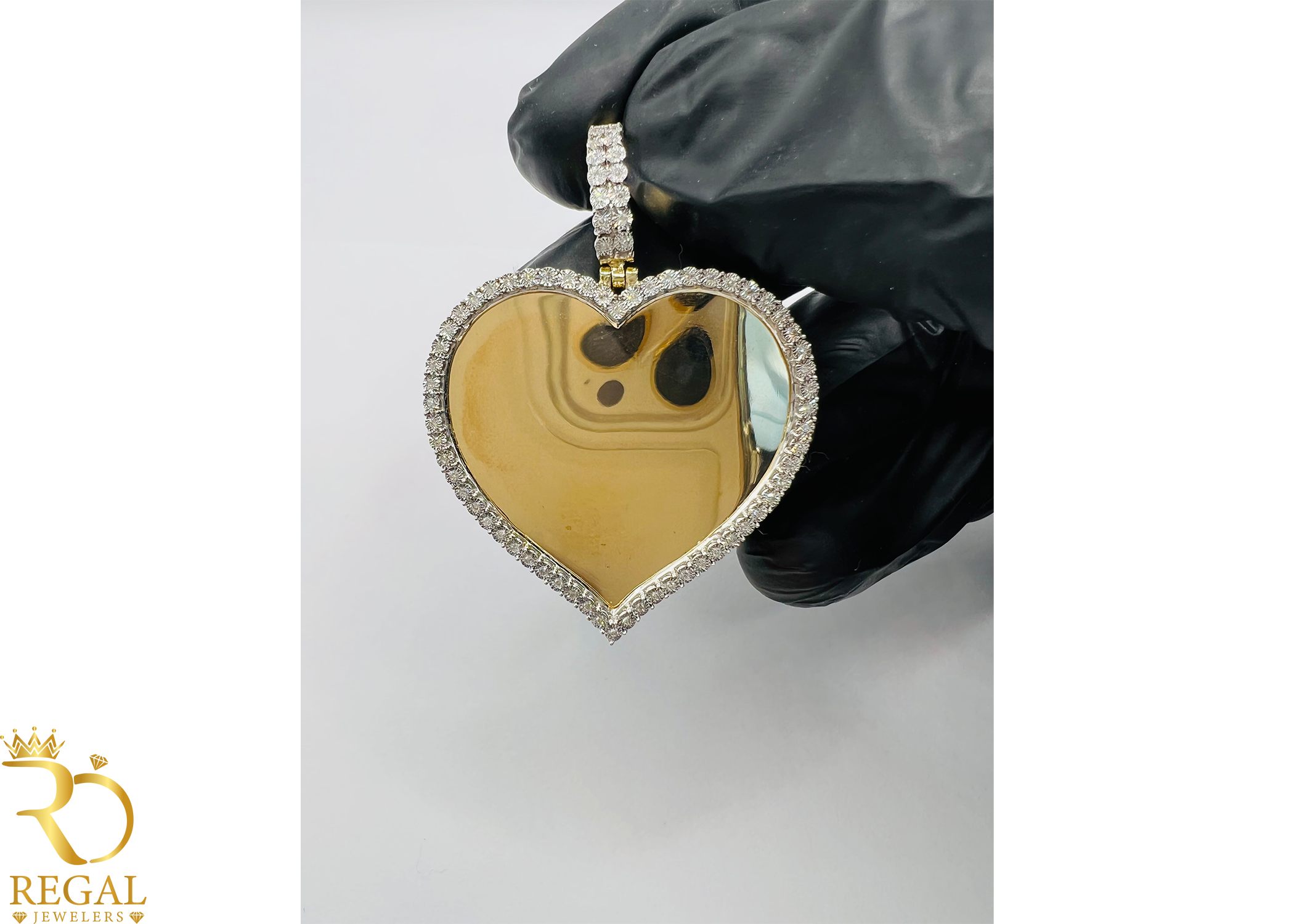 HEART Picture Pendant/Charm with Diamonds