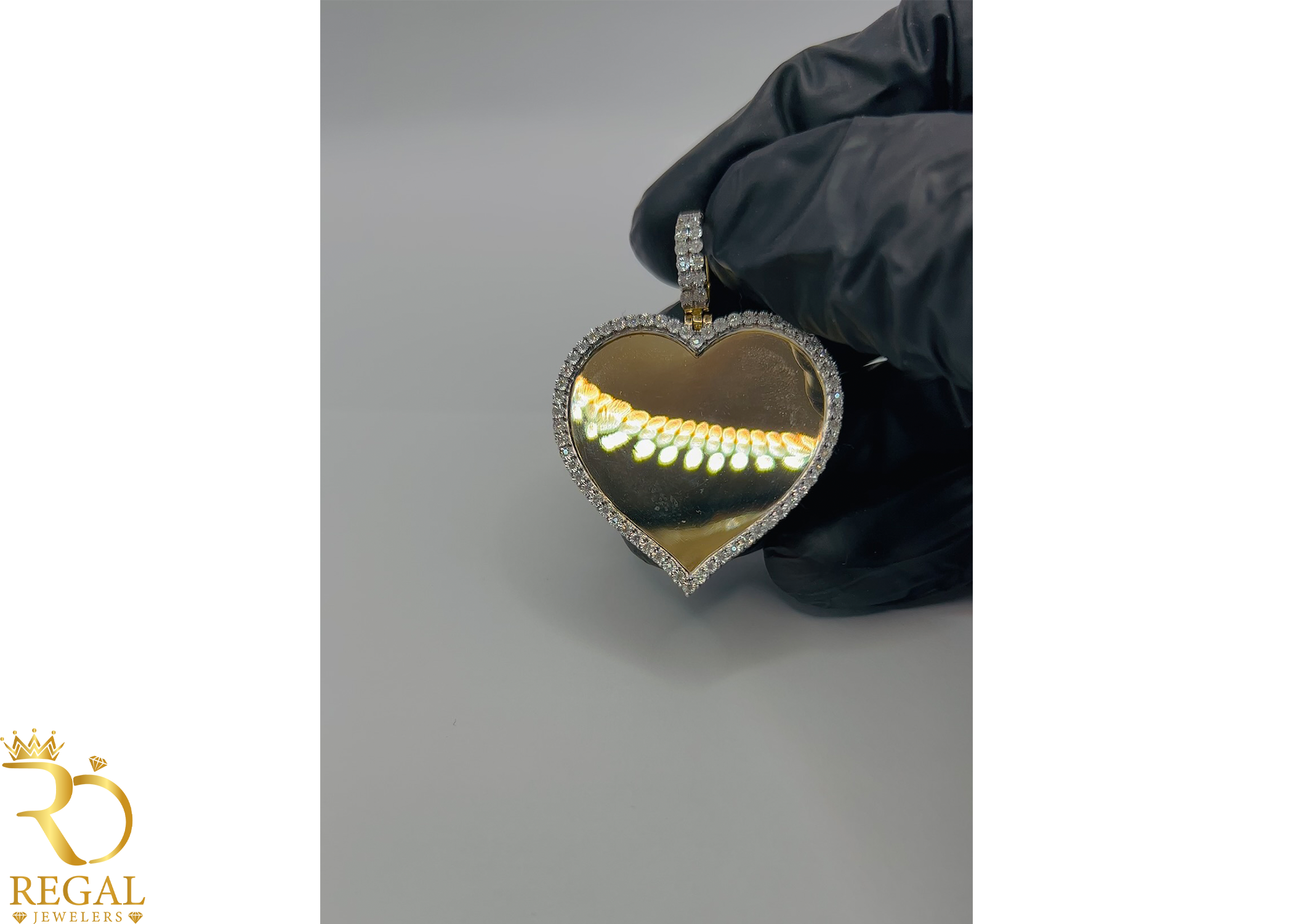 HEART Picture Pendant/Charm with Diamonds