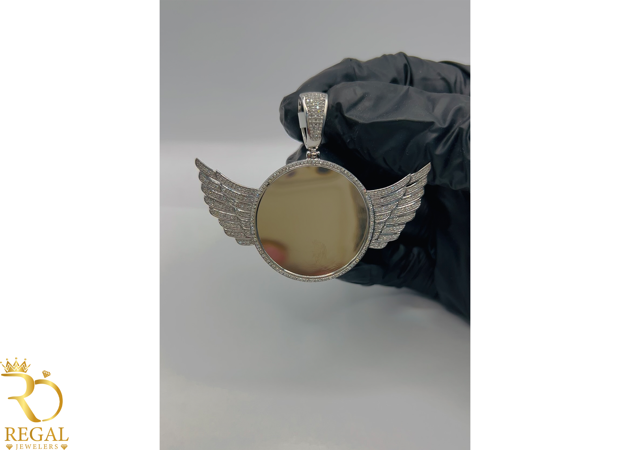 Wings Picture Pendant/Charm with Diamonds