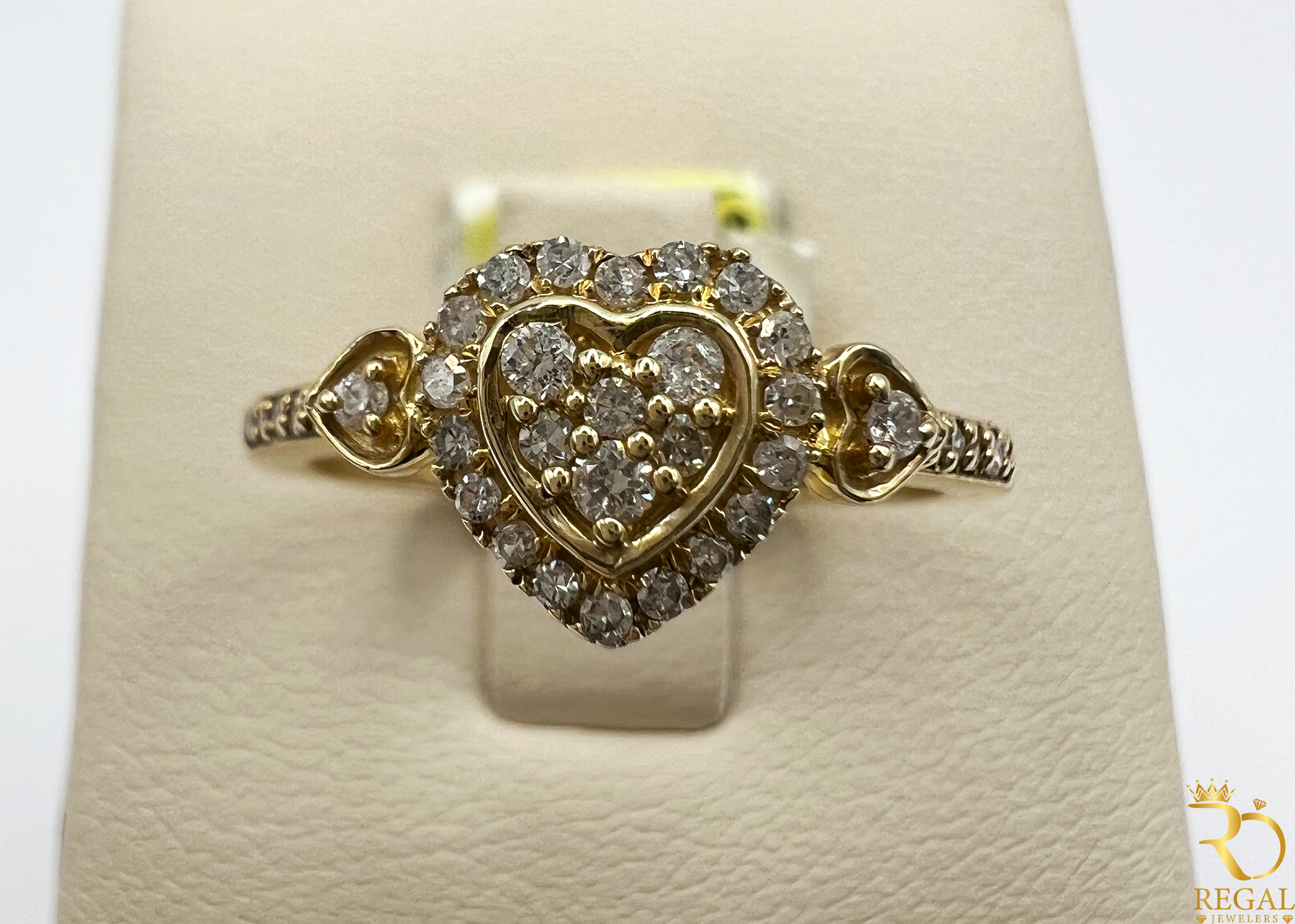 Engagement Heart Ring With Diamonds