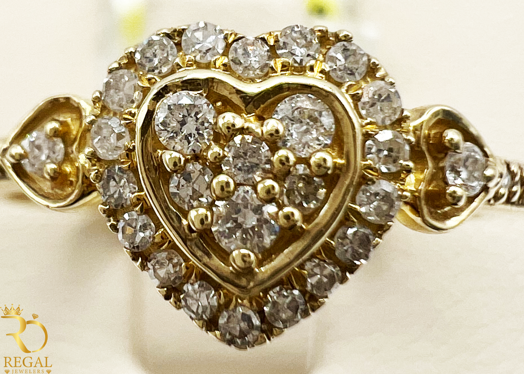 Engagement Heart Ring With Diamonds