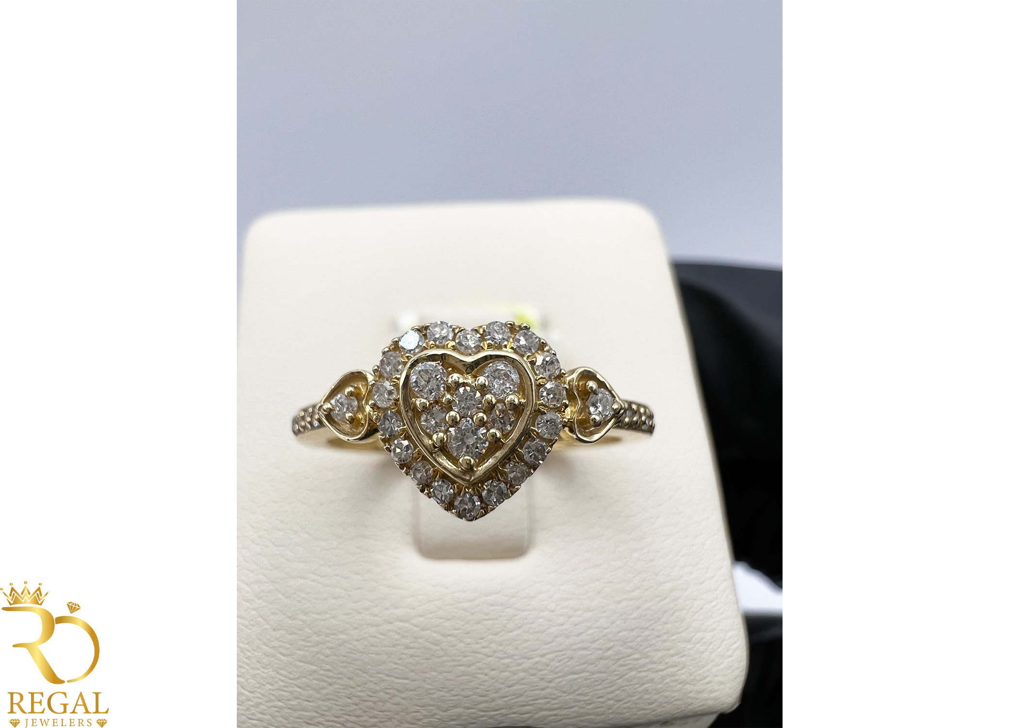 Engagement Heart Ring With Diamonds