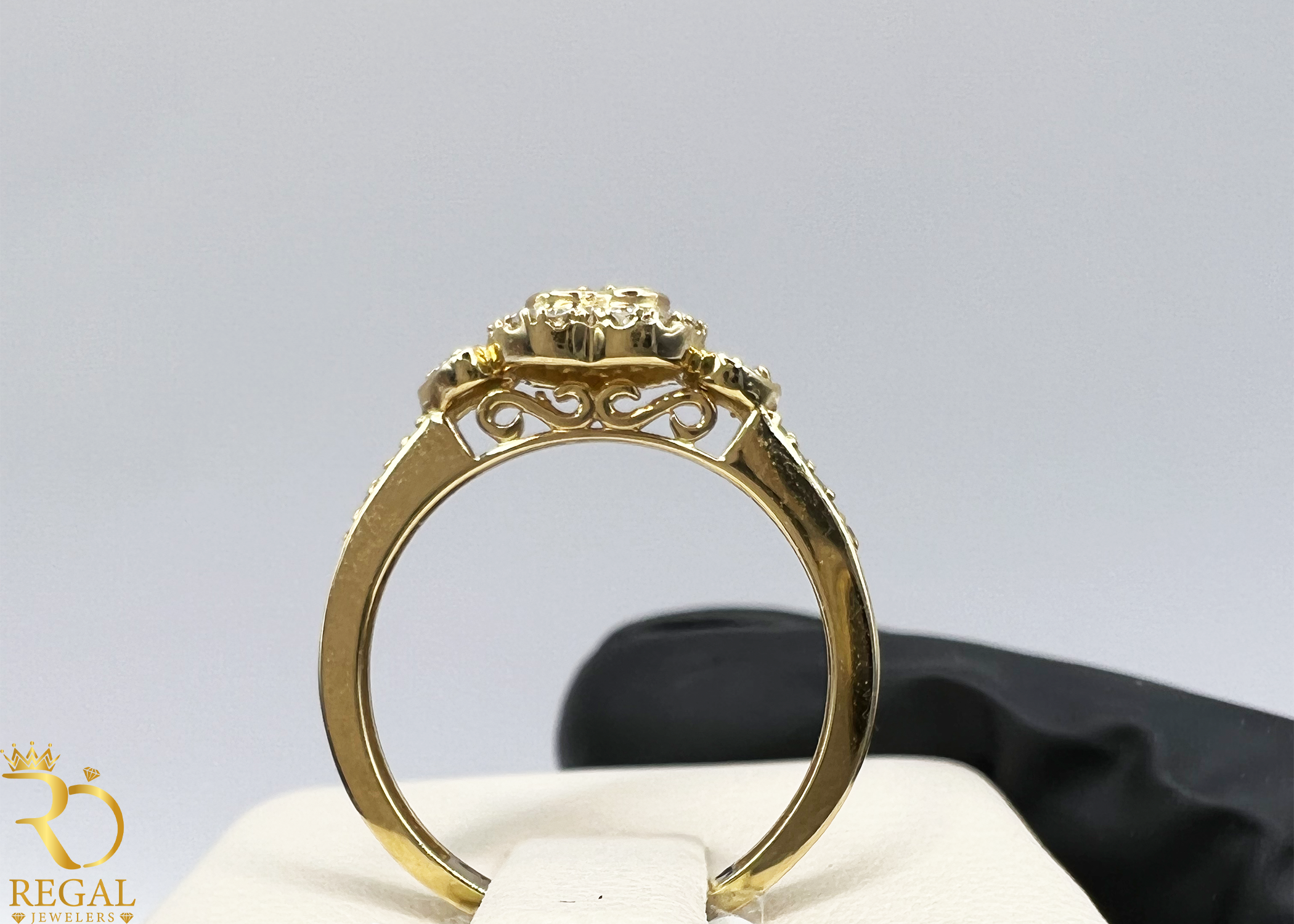 Engagement Heart Ring With Diamonds