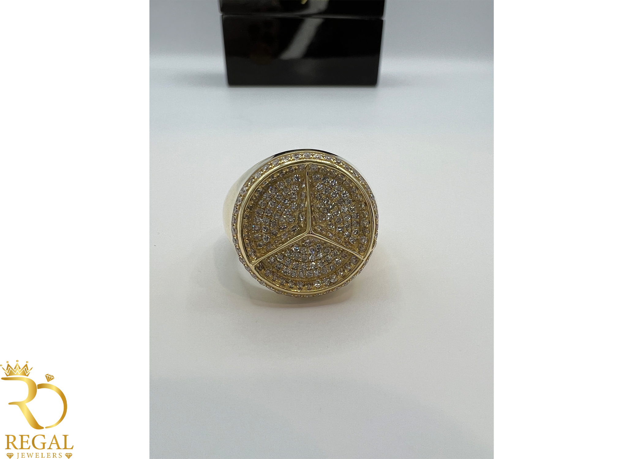 MERCEDES Logo Ring with Diamonds