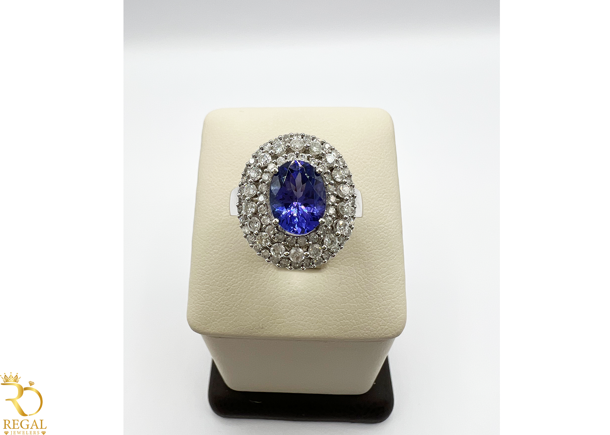 Engagement Ring With TANZANITE and Diamonds