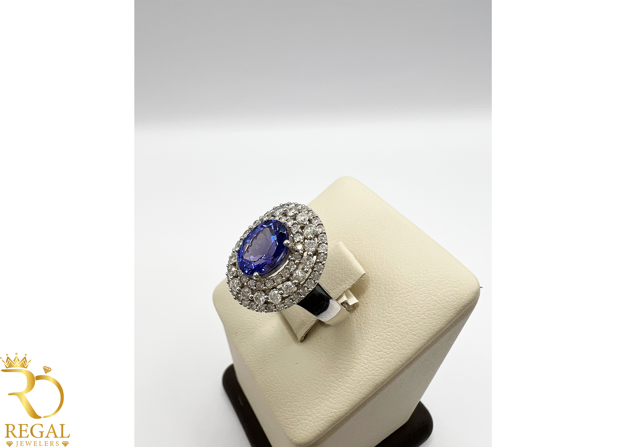 Engagement Ring With TANZANITE and Diamonds