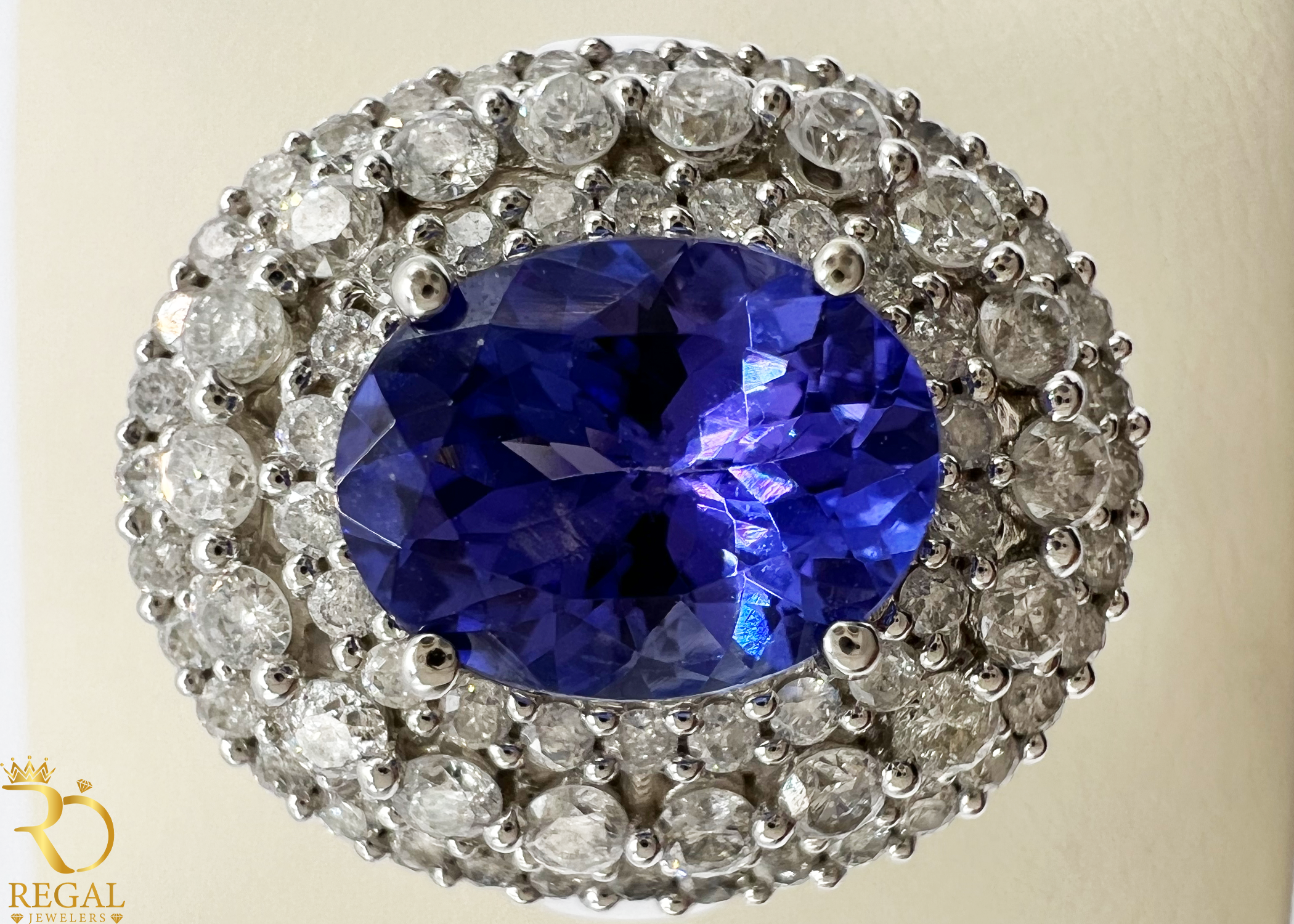 Engagement Ring With TANZANITE and Diamonds