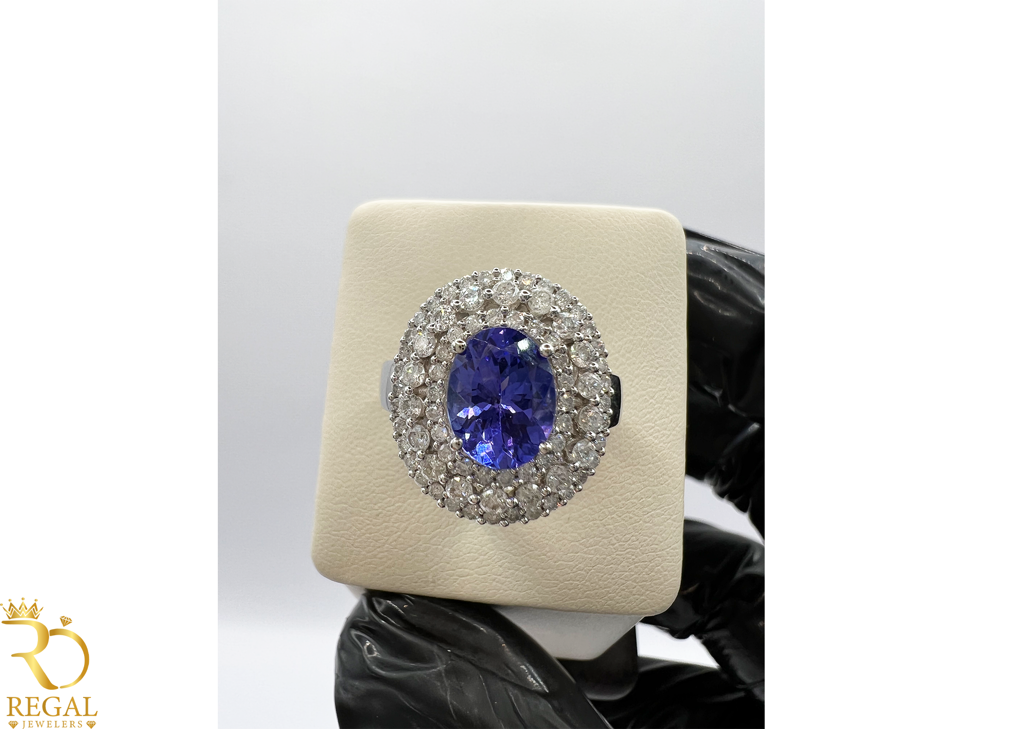 Engagement Ring With TANZANITE and Diamonds