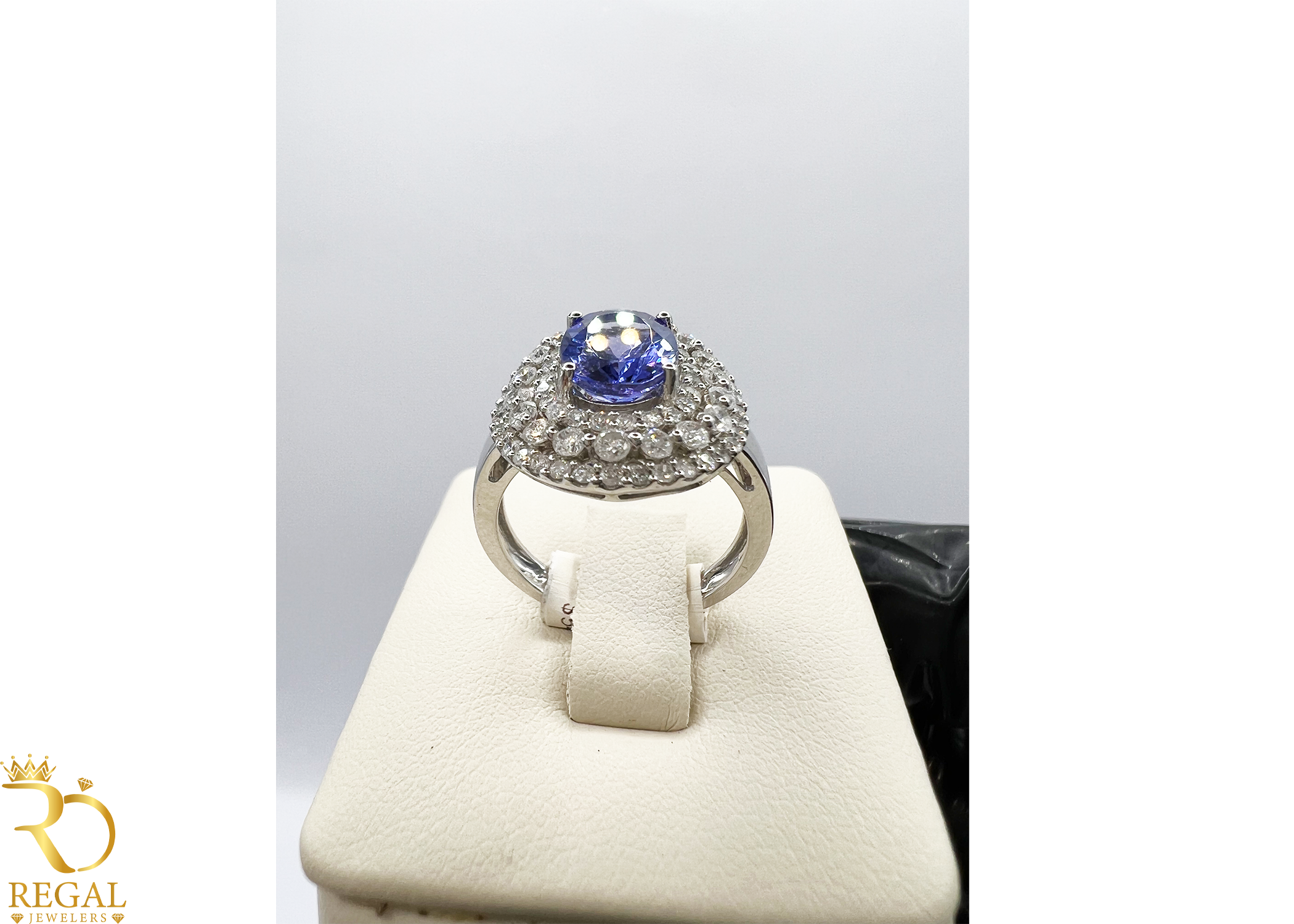 Engagement Ring With TANZANITE and Diamonds