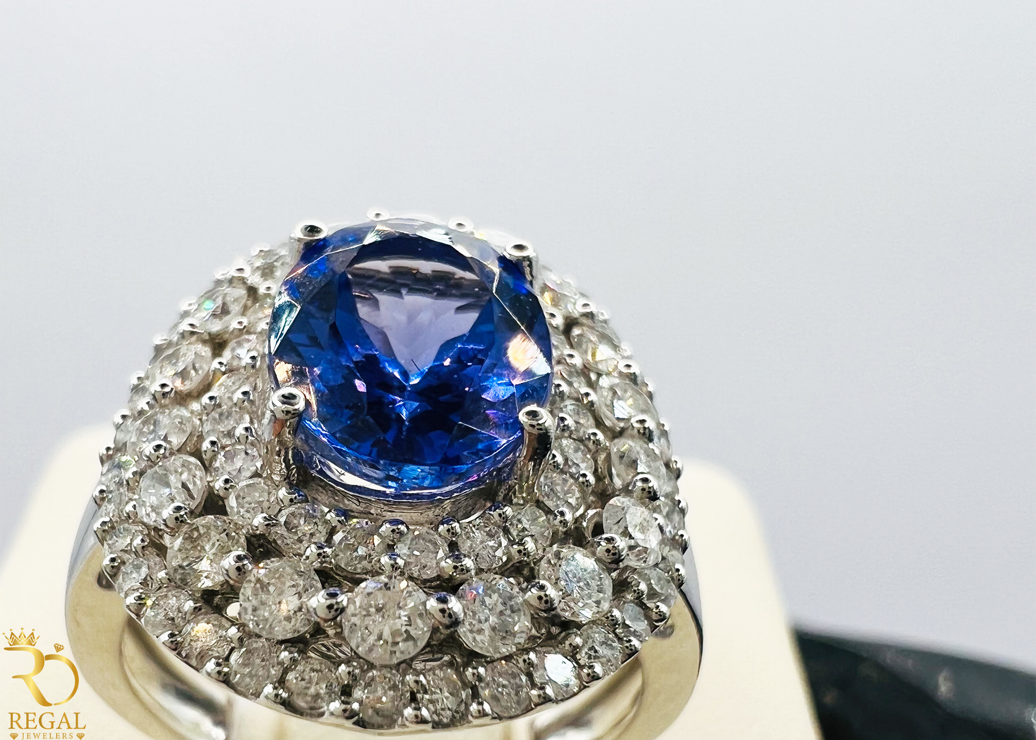 Engagement Ring With TANZANITE and Diamonds