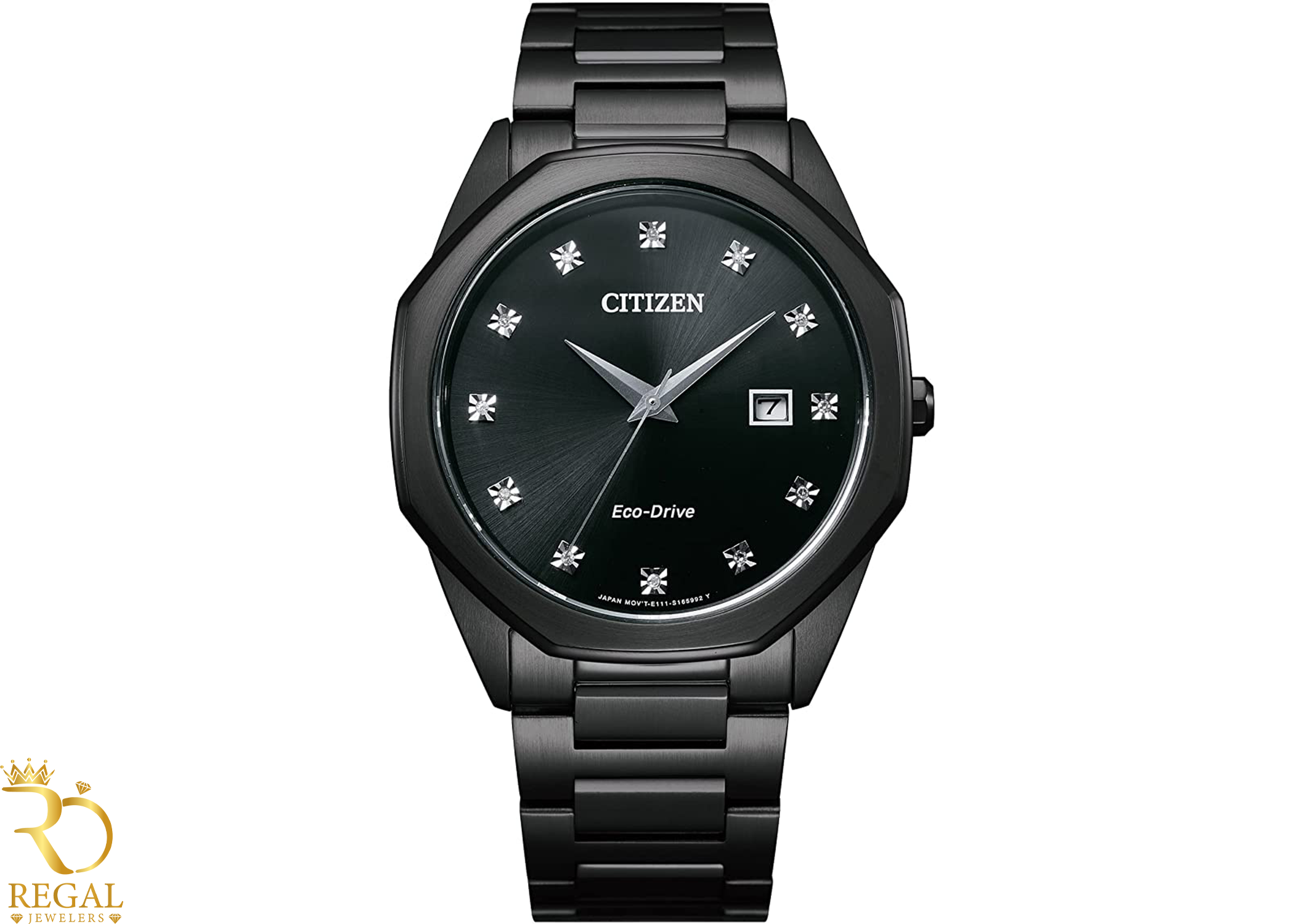 Citizen Corso Diamond Mens Diamond Accent Black Stainless Steel Bracelet Watch Bm7495-59g