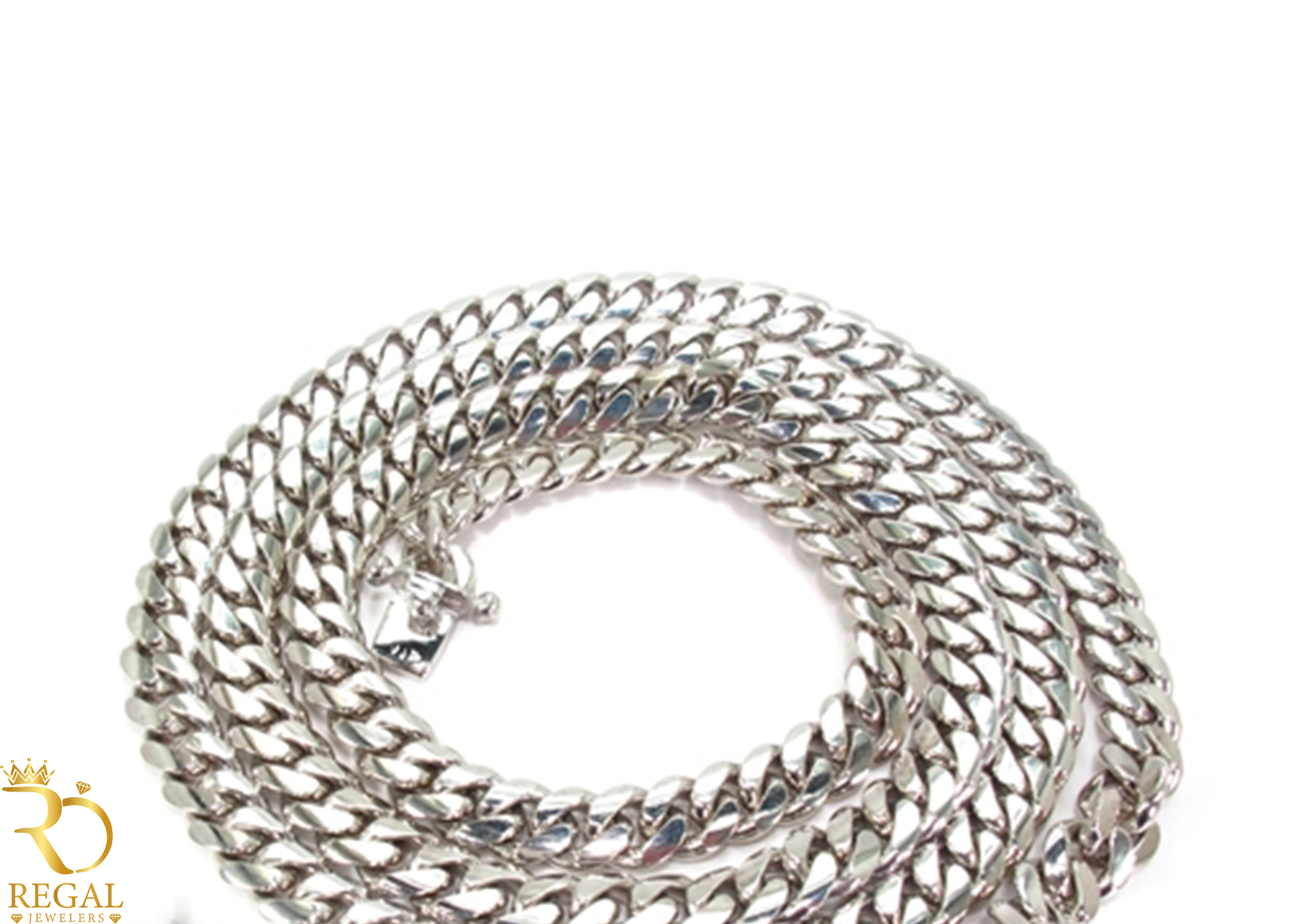 10K White Gold Miami Cuban Chain